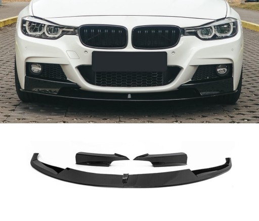ЮБКА ПЕРЕДНЕГО БАМПЕРА ДЛЯ BMW F30 F31 2012-2018 M SPORT GLOSS ЧЕРНАЯ