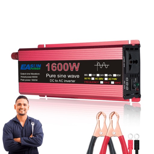 ОТЛИЧНЫЙ автомобильный преобразователь напряжения 12 В/220 В 1600 Вт PURE SINUS
