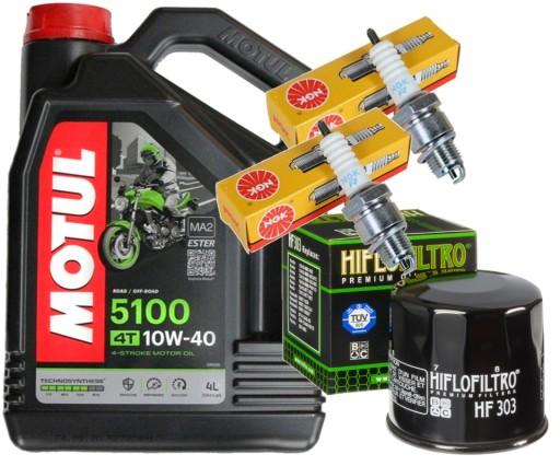 DR9EA ZESTAW MOTUL 5100 4L FILTR ŚWIECE KAWASAKI EN500 97-02 07-09 - DR9EA НАБІР MOTUL 5100 4L ФІЛЬТРУВАЛЬНІ ПРОБКИ KAWASAKI EN500 97-02 07-09