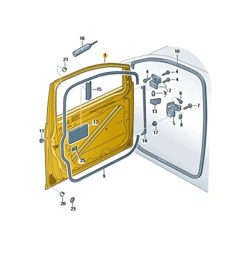 1T0831055AB - ДВЕРЬ ЛЕВАЯ ПЕРЕДНЯЯ ПОД ПОКРАСКУ VOLKSWAGEN TOURAN ОРИГИНАЛ OE