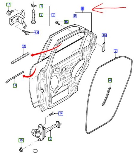 1446442 - ДВЕРІ ЗАДНІ ЛІВІ FORD MONDEO Mk3 Седан