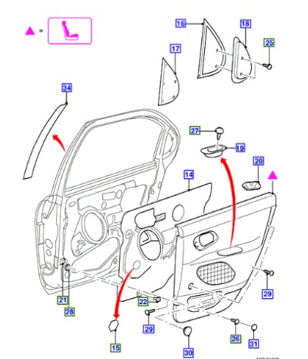 P96BG-F24630-AA - ДВЕРЬ ЗАДНЯЯ ПРАВАЯ FORD MONDEO Mk2 Sedan 1996-