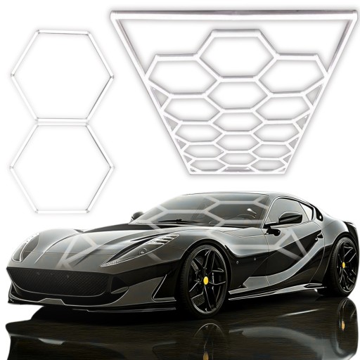 БОЛЬШАЯ СВЕТОДИОДНАЯ ШЕСТИУГОЛЬНАЯ Лампа Панельное Освещение Мастерской Гараж Дом 244 x 485 6500K