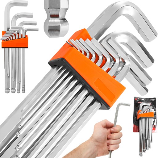 ВЕЛИКІ ШЕСТИГРАННІ КЛЮЧІ НАБІР ШЕСТИГРАННИХ КЛЮЧІВ ШЕСТИГРАННІ КЛЮЧІ З КУЛЬКОЮ 2-19 мм