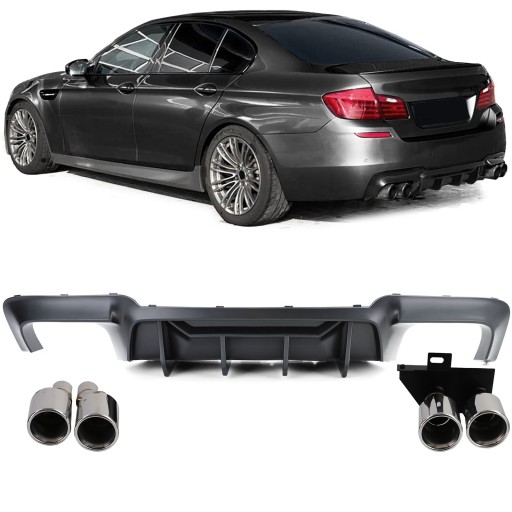 ДИФУЗОР BMW F10 F11 M-PACK + ГЛУШНИК ВЫХЛОП ХРОМОВИЙ СТИЛЬ M550