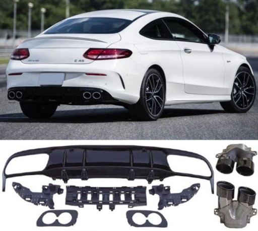 ДИФУЗОР MERCEDES C205 A205 LOOK C43 AMG ЧОРНИЙ