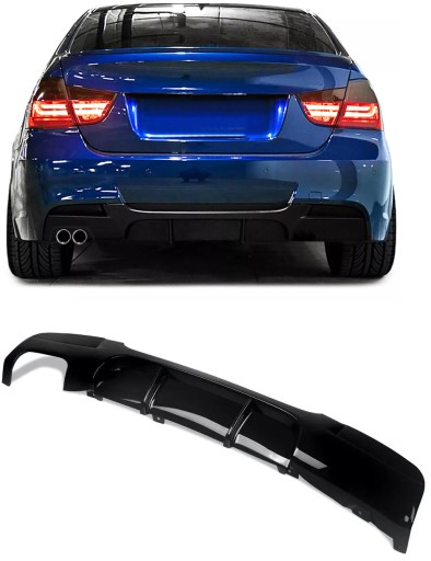 ДИФФУЗОР ЗАДНЕГО БАМПЕРА для BMW E90 E91 M ПАКЕТ 2005-2012 ГЛЯНЦЕВЫЙ ЧЕРНЫЙ