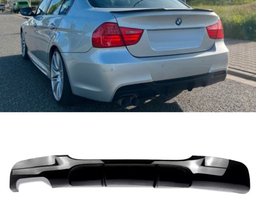 ДИФФУЗОР ЗАДНЕГО БАМПЕРА ДЛЯ BMW E90 E91 M ПАКЕТ 2005-2012 ГЛЯНЦЕВЫЙ ЧЕРНЫЙ