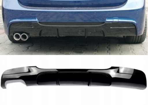 ДИФФУЗОР ЗАДНЕГО БАМПЕРА M ПАКЕТ 2005-2012 ГЛЯНЦЕВЫЙ ЧЕРНЫЙ ДЛЯ BMW E90 E91