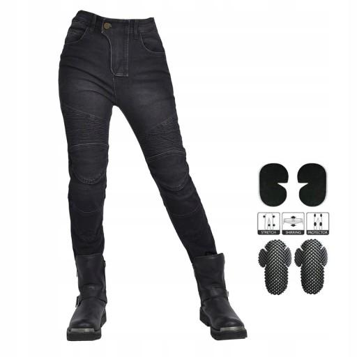 Жіночі МОТО ДЖИНСОВІ БРЮКИ чорні