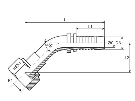 S.28849 - Dicsa ORFS Шланговая вставка 3/4