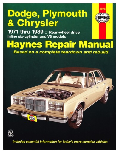 Dodge Chrysler Plymouth RWD 35 модели (71-89) Haynes 24h руководство по ремонту