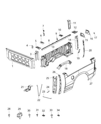 68196978aa-001 - Панель заднього правого крила Dodge Ram 1500