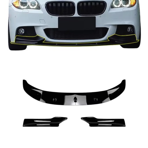 Разветвитель для бампера BMW 5 F10 / F11 M — пакет «Черный глянцевый»
