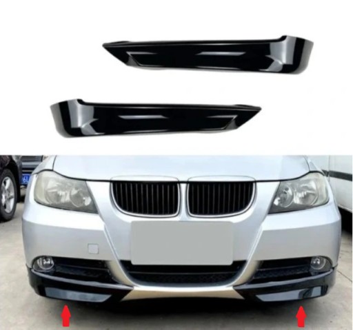 Разделитель губы на бампер FLAPSY черный GLOSS для BMW E90 E91 2005-2008 гг.
