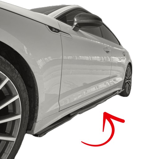 Накладки на пороги AUDI A5 (F5) Sportback 2019 - черный глянцевый