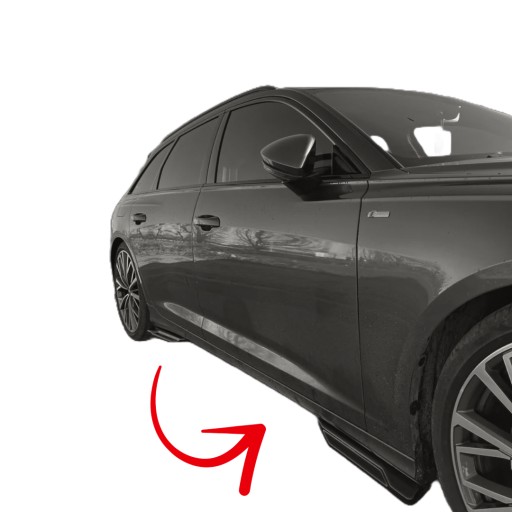 Накладки на пороги AUDI A6 C8 (4A) Avant 2018- (черный глянцевый) S-line/S6