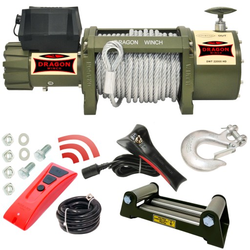 Електрична лебідка Dragon Winch 24V 22000 фунтів 9979 кг трос