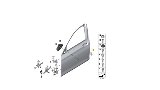 41007408961 - Передні ліві двері BMW 5 серії моделі G30