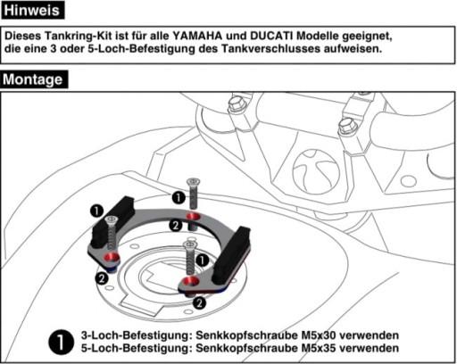 Ducati Monster 1200 R 2016-2023 Tankring Lock-it