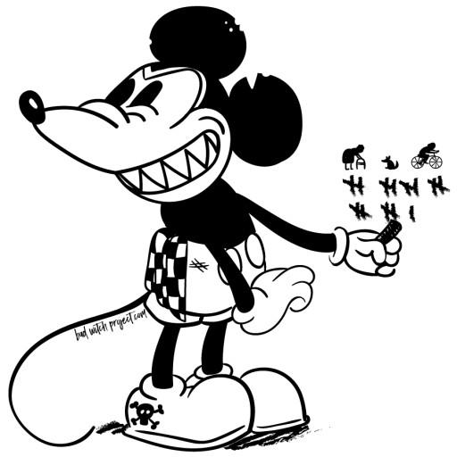 Большая наклейка для автомобиля Bad Mickey Mouse 80 см