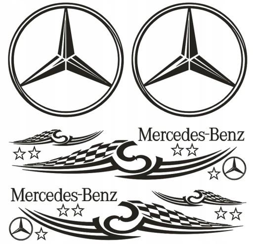 Большая наклейка для боковой кабины Mercedes Star LOGO