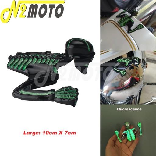 Большой черно-зеленый орнамент в виде черепа для Харли