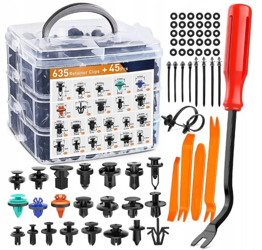 Pudelko620 - Большой набор автомобильных штифтов 680elem.