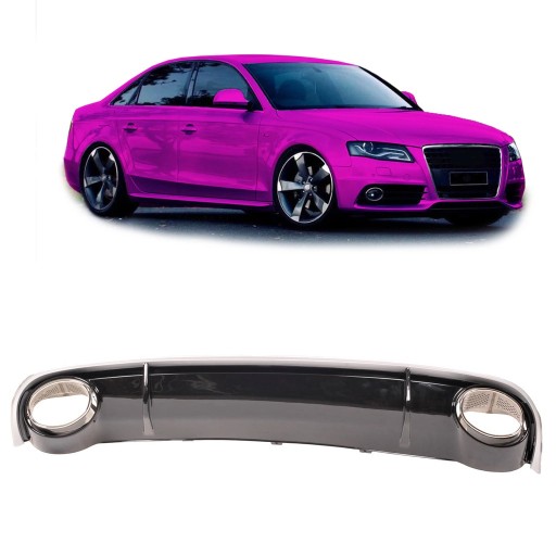 Задний диффузор с насадками выхлопной системы AUDI A4 B8 (8K) Седан 2008 - 2011 гг. тип RS4