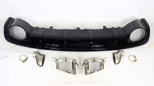 Диффузор заднего бампера Audi A6 RS6 черный 14-18