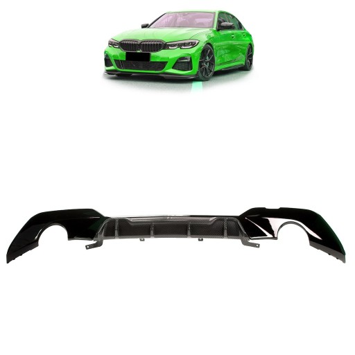 Карбоновий задній дифузор для BMW 3 (G21, G81) Touring 2019 - Competition style