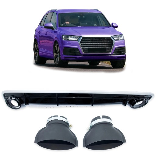 Задний диффузор для AUDI Q7 (4M) 2015-2018 гг. RSQ7 стиль