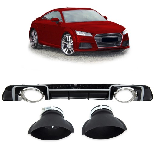 Задний диффузор для AUDI TT (FV, 8S) Roadster 2014 - стиль TTRS