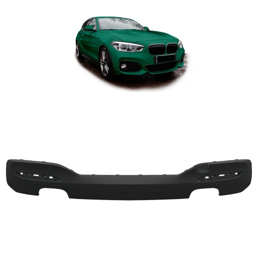 Дифузор задній для BMW 1 (F20) Хетчбек 2015 - 2019 після рестайлінгу (чорний матовий)