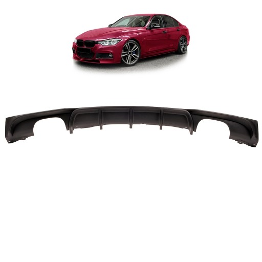 Задний диффузор для BMW 3 (F30, F80) Седан 2011 - 2018 г. (черный матовый)