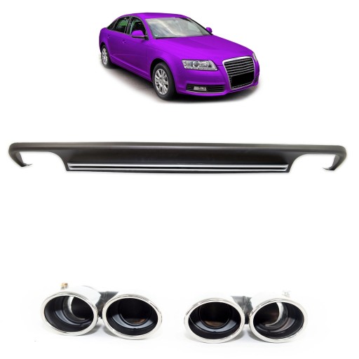 Задний диффузор с насадками выхлопной системы AUDI A6 C7 (4G) Avant 2011 - 2015 тип S6