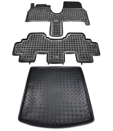 Гумові килимки + килимок в багажник на Пежо 807