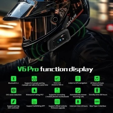 Домофон EJEAS V6 PRO Bluetooth для мотоцикла