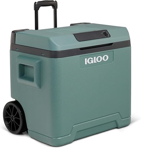 ДОРОЖНИЙ ЕЛЕКТРИЧНИЙ ХОЛОДИЛЬНИК IGLOO IE42 42L 12/230V З ШТИРКАМИ, ЗЕЛЕНИЙ