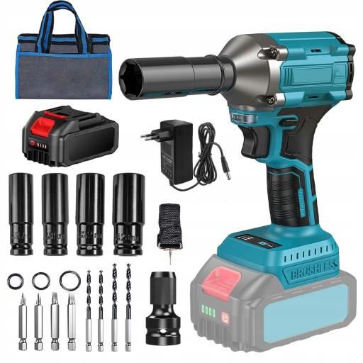 ЕЛЕКТРИЧНИЙ АКУМУЛЯТОРНИЙ УДАРНИЙ ГАЙКОКЛЮЧ ДЛЯ КОЛІС ВАНТАЖНИКА 21V 550Nm 4AH