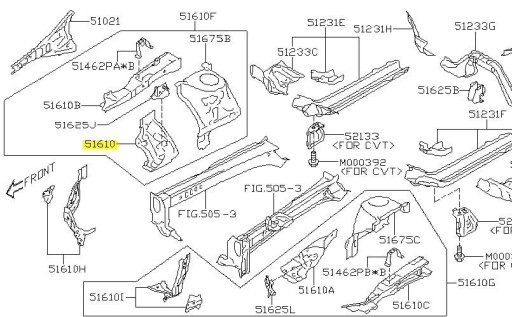 51610VA0009P - ЕЛЕМЕНТ ПОСИЛЕННЯ ЛОНЖЕРОНА ПЕРЕД ЧАШКОЮ SUBARU WRX STI 2014-21