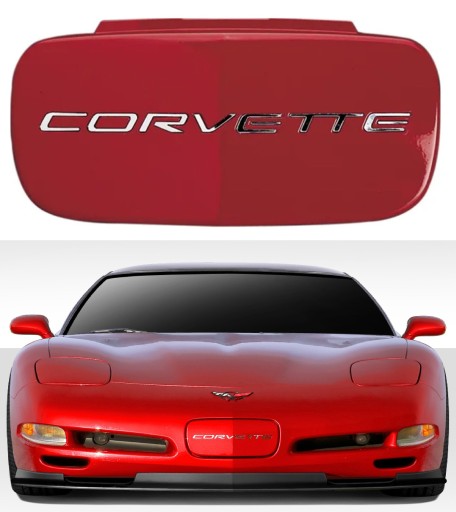 USA-EDI-C5-C - ЭМБЛЕМА КРЫШКА БАМПЕРА ПЕРЕДНЯЯ КРАСНАЯ CHEVROLET CORVETTE C5 97-0