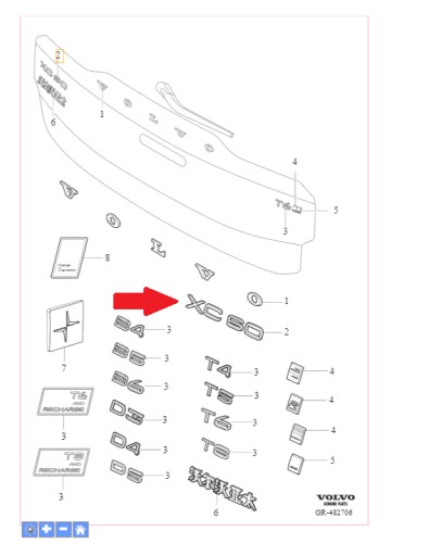 БЕЙДЖ НА ЕМБЛЕМІ ЧОРНИЙ VOLVO XC60 2018 - OE 32285473