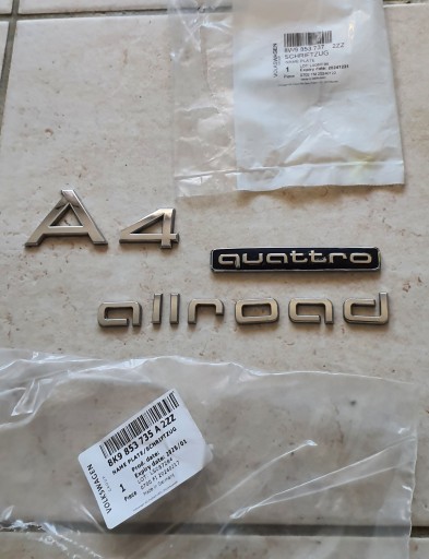 8K9853735A2ZZ - ЕМБЛЕМА БЕЙДЖ ІНСТРУКЦІЯ ЗАДНЯ AUDI ALLROAD A4 A6 ASO