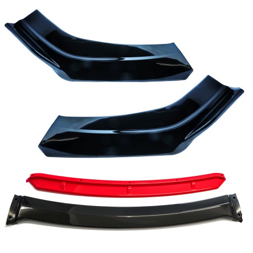 EPTUNING030 РАЗДЕЛИТЕЛЬ ПЕРЕДНЕГО БАМПЕРА АВТОМОБИЛЯ - ГЛЯНЦЕВЫЙ ЧЕРНЫЙ + ЧЕРНЫЙ