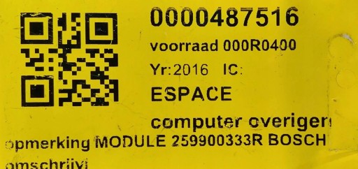 259900333R x - ESPACE V PARKING PDC МОДУЛЬ 259900333R