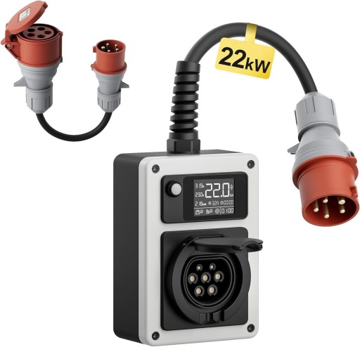 Зарядное устройство для мобильных устройств EV, маленькое Wallbox, 22 кВт, 32 А, 3F, розетка типа 2, с RFID-регулированием