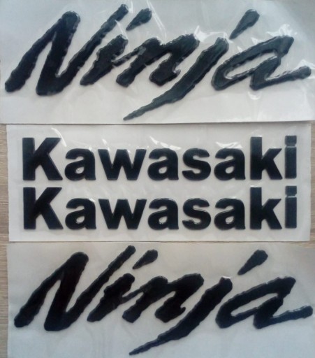 Эмблема Kawasaki Ninja Black полный комплект 3D надпись 15x2 . 3cm + Gift