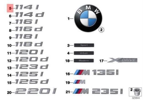 51 14 - Задняя клеящаяся эмблема BMW F20 F21 Original 51147330036