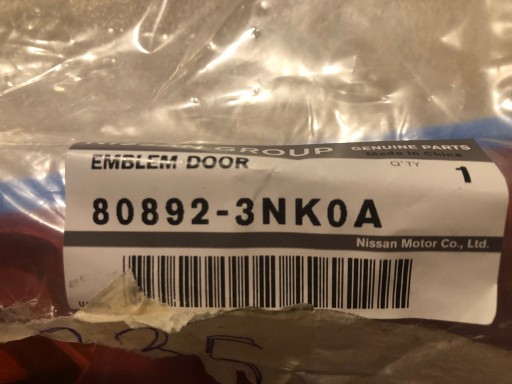 808923NK0A - Эмблема-значок с надписью Zero Emission Nissan LEAF Original New 80892-3NK0A